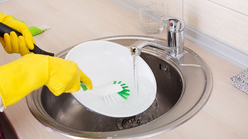 Washing dishes